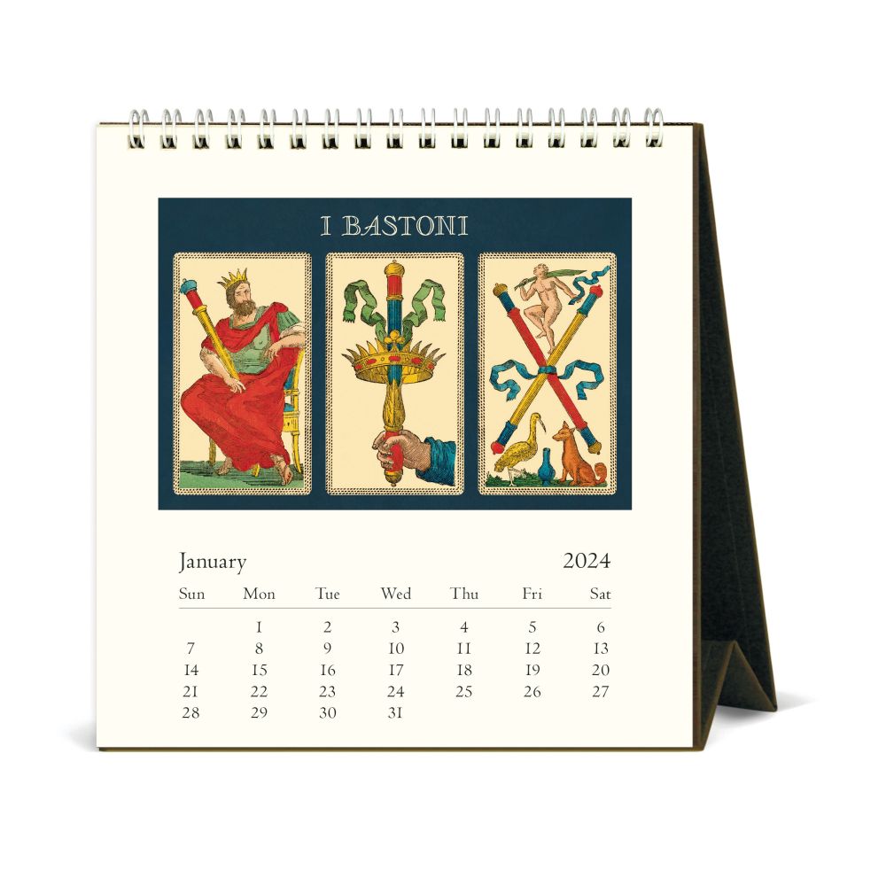 CAVALLINI & CO - 2024 Vintage Desk Calendar - TAROT CARDS - BSET 2023 CHRISTMAS GIFT IDEAS