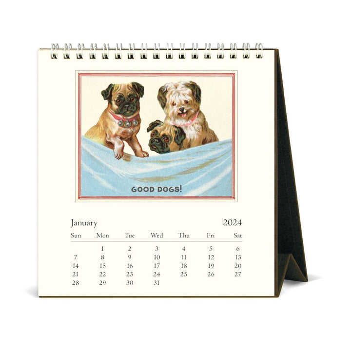 CAVALLINI & CO - 2024 Vintage Desk Calendar - VINTAGE DOGS - BEST 2023 CHRISTMAS GIFTS - GIFT IDEAS
