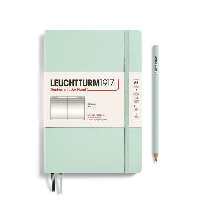 LEUCHTTRUM 1917 - Softcover A5 Notebook - 123 numbered pages - Mint Green