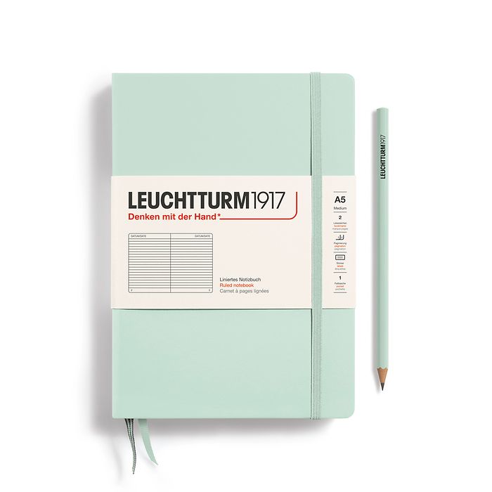 LEUCHTTRUM 1917 - Hardcover A5 Notebook - 251 numbered pages - Mint Green