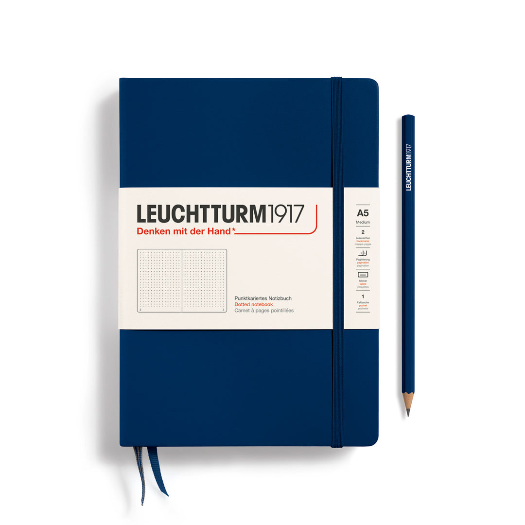 LEUCHTTRUM 1917 - A5 HARDCOVER NOTEBOOK - 251 NUMBERED PAGES - Navy