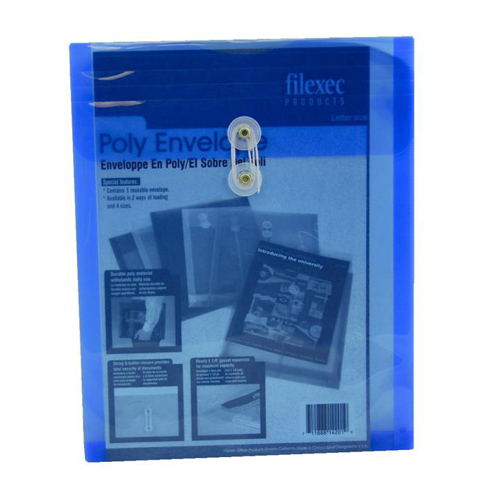 FILEXEC Poly Envelope Top Loading Blue Buchan's Kerrisdale Stationery