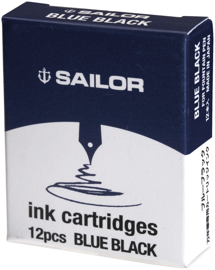 SAILOR PEN - Dye Ink Cartridges (12 pack) - Blue Black - Buchan's Kerrisdale Stationery