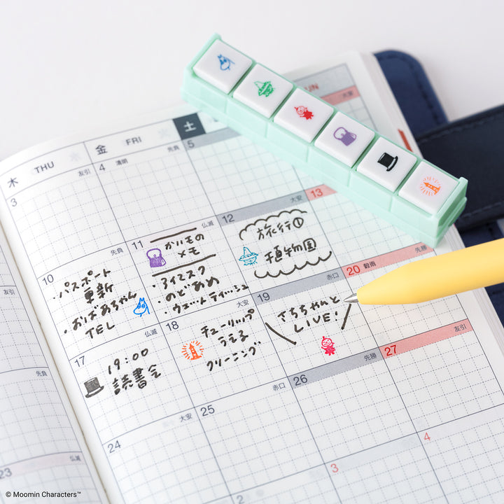 Hobonichi 2027 - Kodomo no Kao x Hobonichi: Pochitto6 Push-Button Stamp (Moomin)