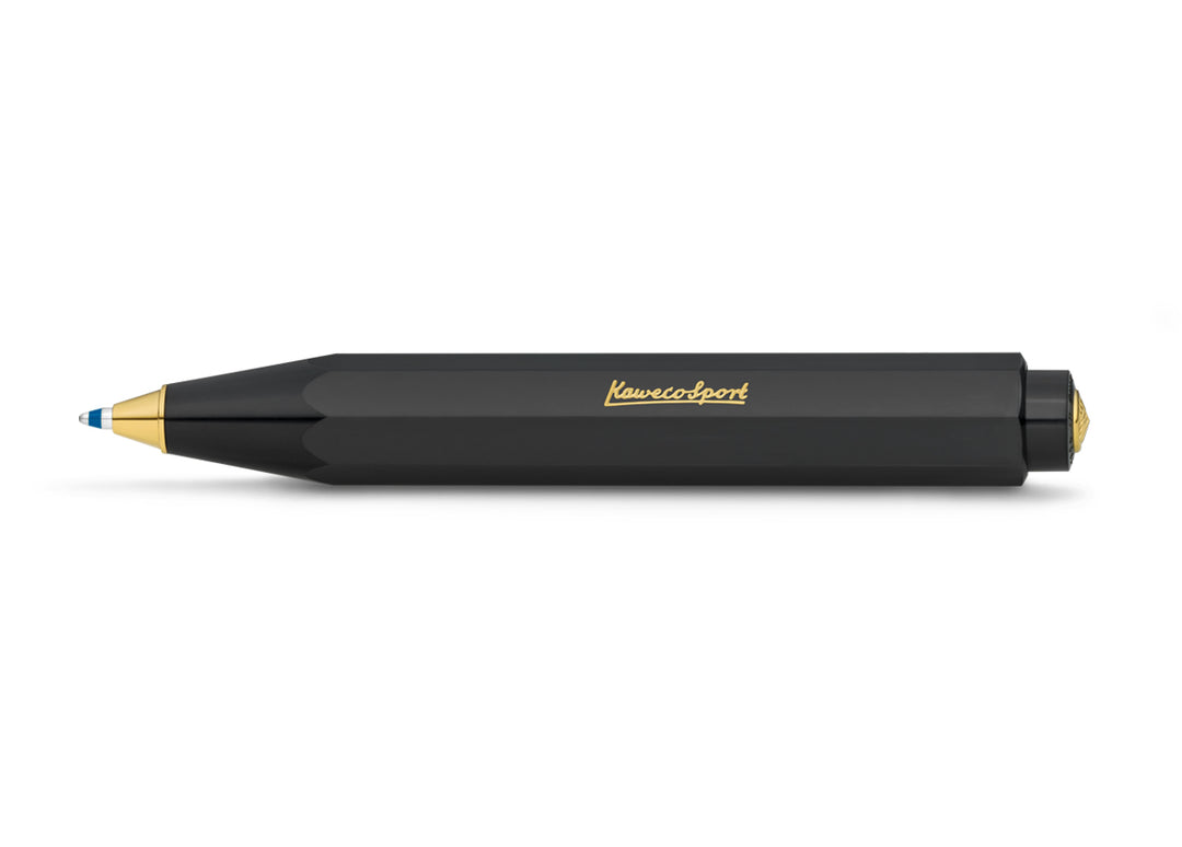 KAWECO - Classic Sport Ballpoint Pen | Black with Gold Trim