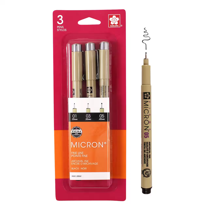 Sakura - Pigma Micron Pen - Fine - Set of 3