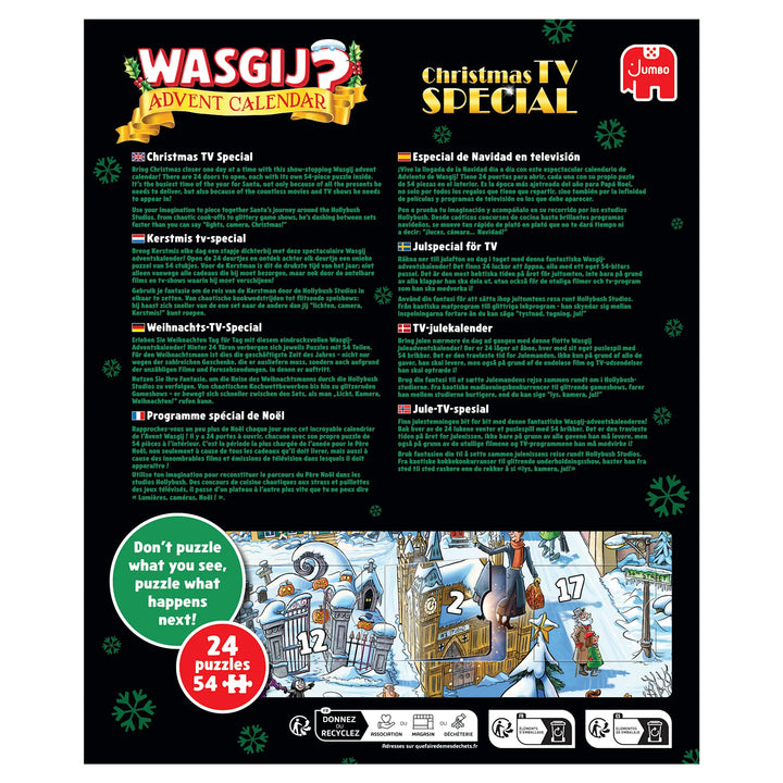 Wasgij -  2026 Advent Calendar, 24 Puzzles of 54 Pieces - Christmas TV Special