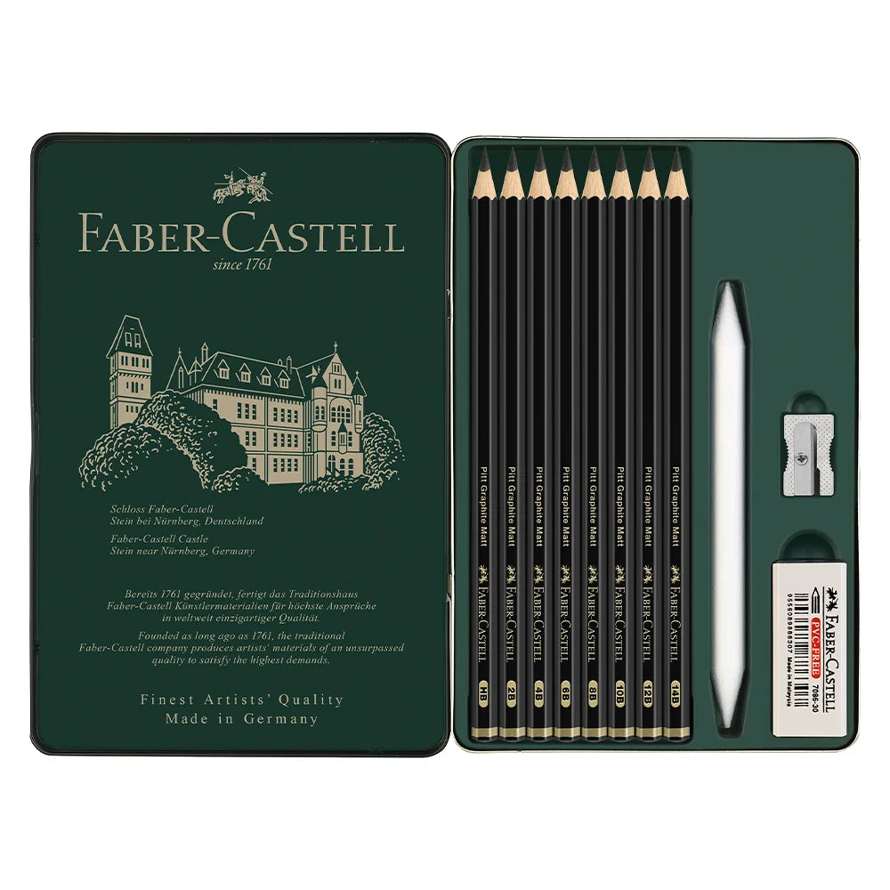 FABER-CASTELL - Pitt Graphite Matt Pencil Tin Set of 11