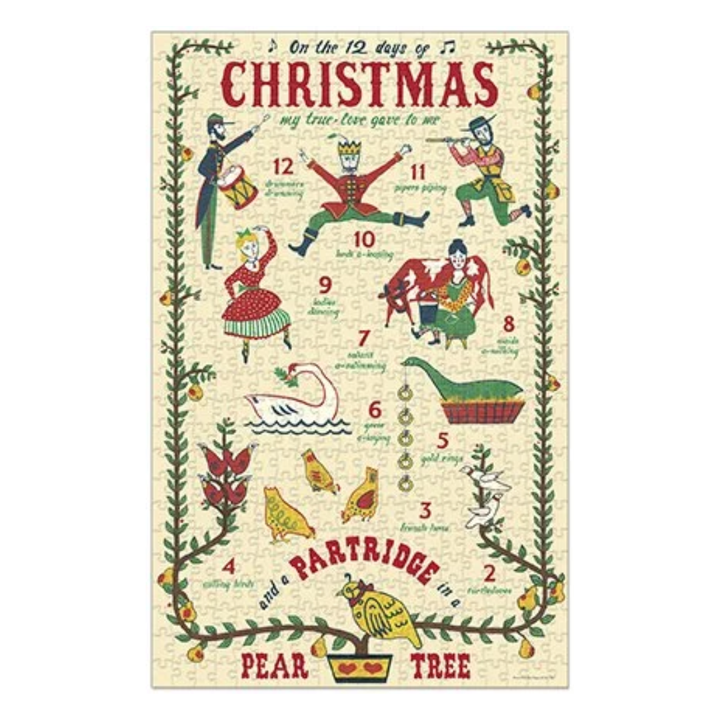 Cavallini & Co - Puzzle - 500 Pieces - 12 Days of Christmas