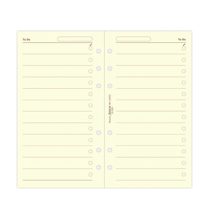 Filofax - Personal To Do Sheets - Cotton Cream
