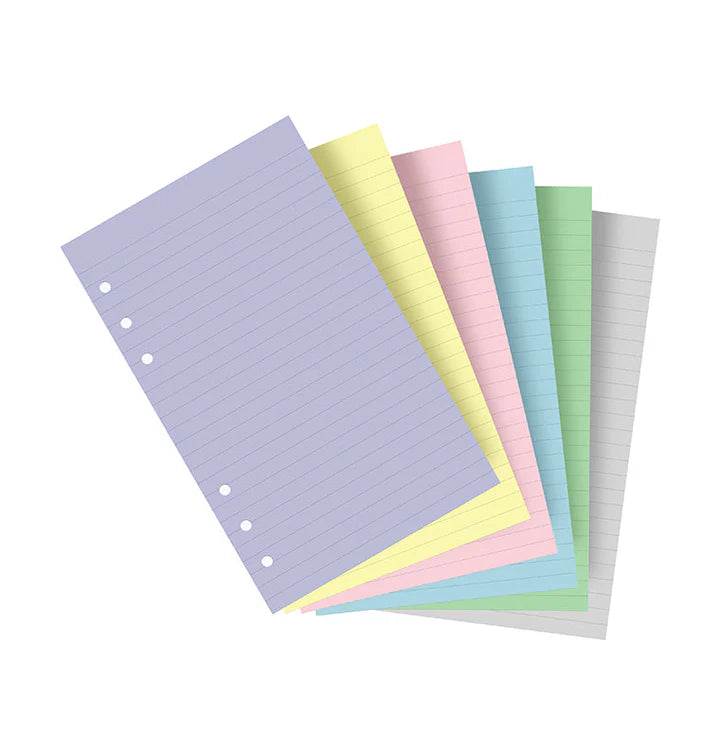 Filofax - Personal Pastel Ruled Paper - 60 Assorted Sheets