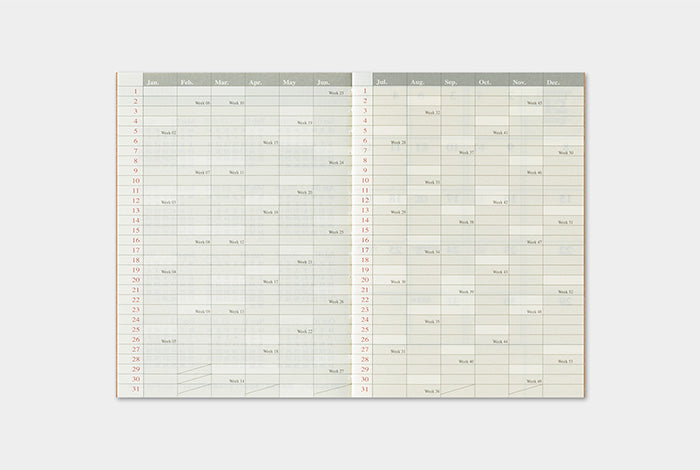 Traveler's Notebook - 2026 Monthly Diary - Passport Size