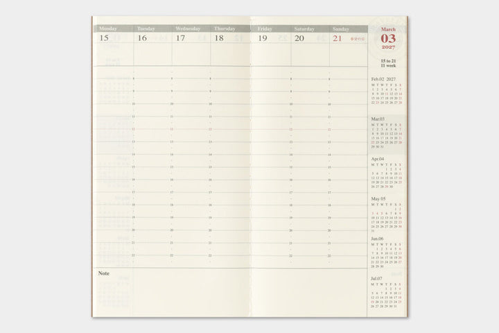 Traveler's Notebook - 2027 Weekly Vertical - Regular Size
