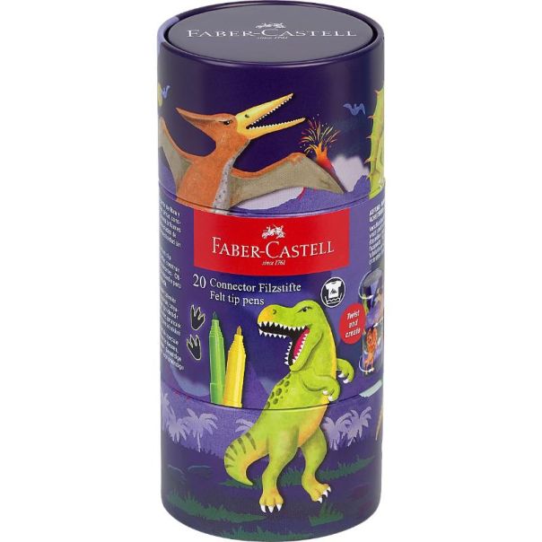 Faber-Castell - Connector Felt Tip Pens - 20pcs - Dinosaur