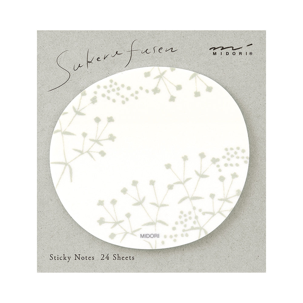 MIDORI - Transparent Sticky Notes | Small Flowers (White)