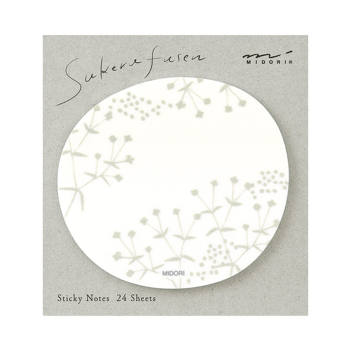 MIDORI - Transparent Sticky Notes | Small Flowers (White)