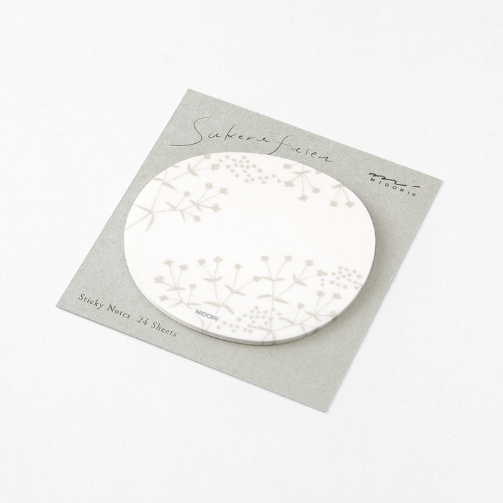 MIDORI - Transparent Sticky Notes | Small Flowers (White)