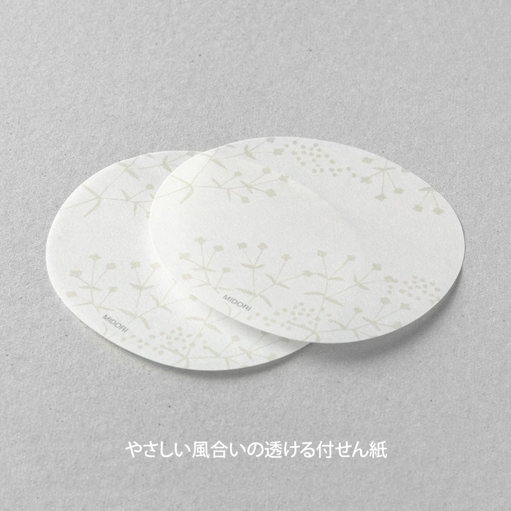 MIDORI - Transparent Sticky Notes | Small Flowers (White)