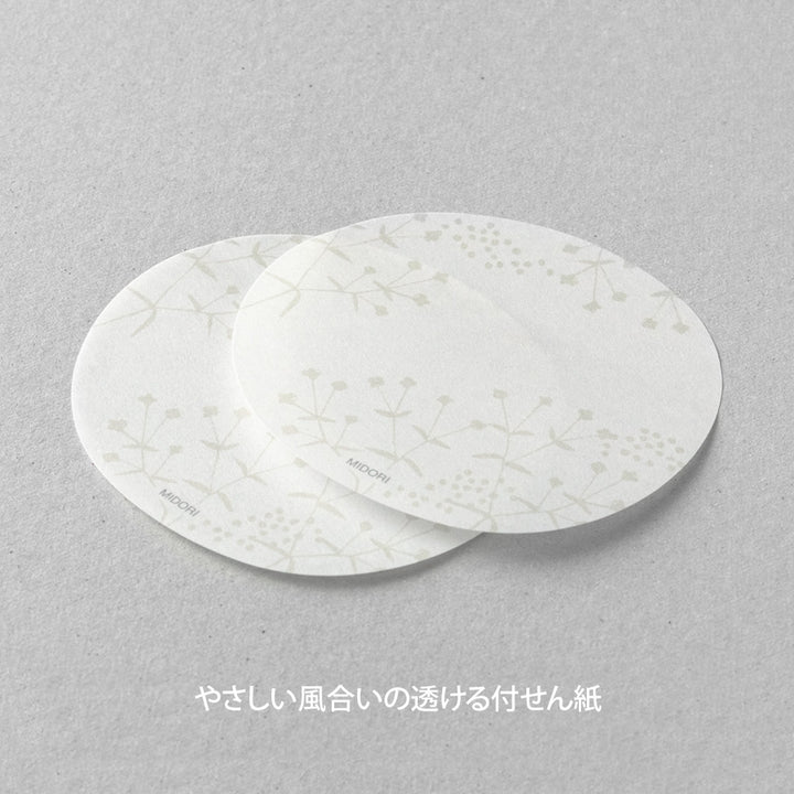 MIDORI - Transparent Sticky Notes | Small Flowers (White)