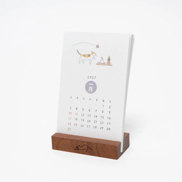 Midori - 2027 Stand Calendar - Cat