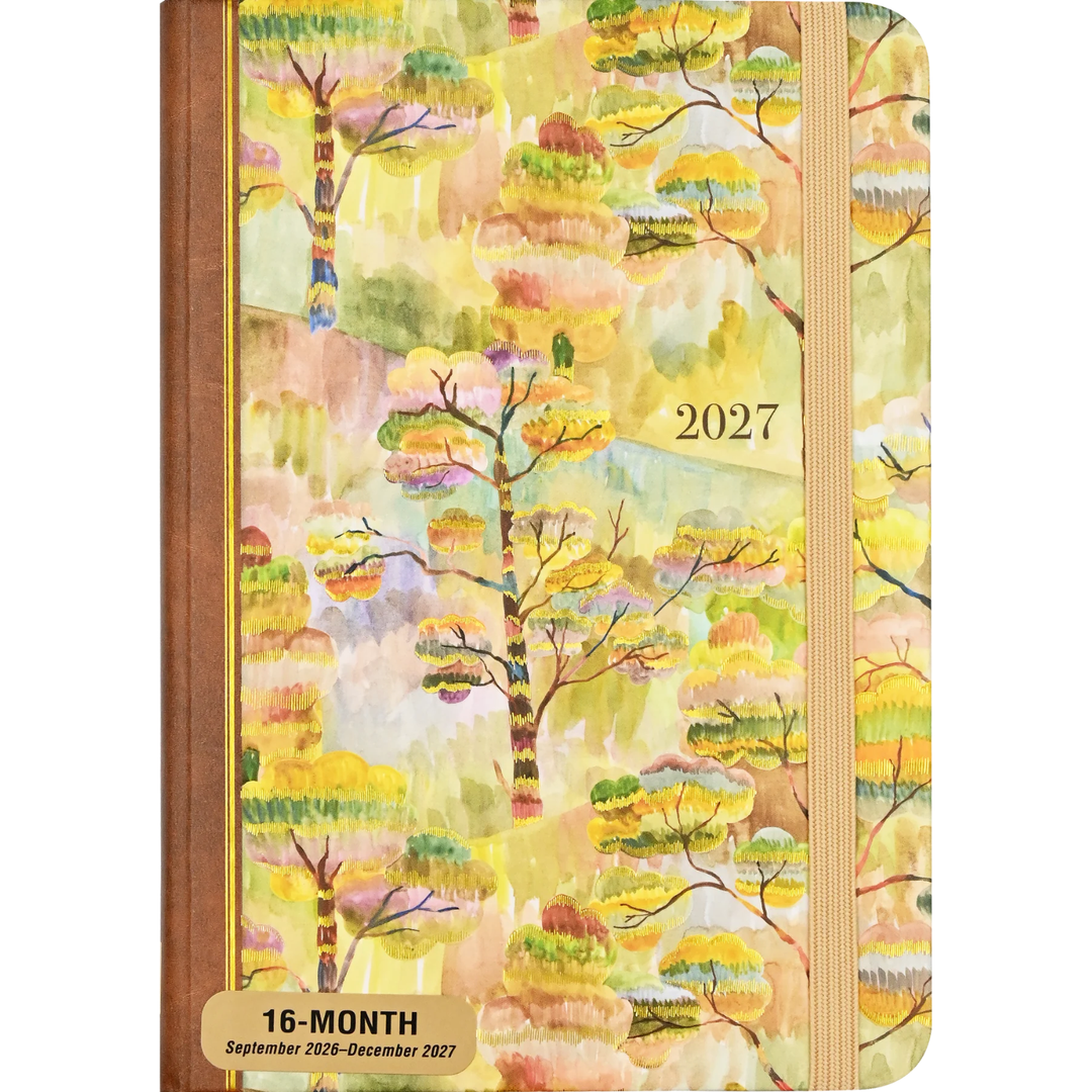 Peter Pauper Press - 2027 Weekly Planner - 16 Months Engagement Calendar - Watercolor Treescape