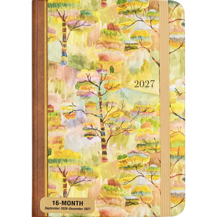 Peter Pauper Press - 2027 Weekly Planner - 16 Months Engagement Calendar - Watercolor Treescape