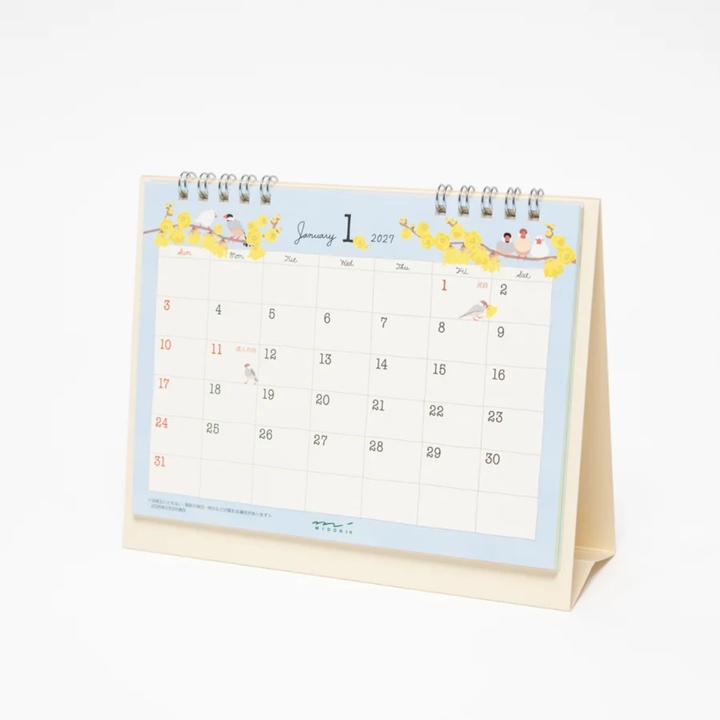 Midori - 2027 Ring Calendar - Bird