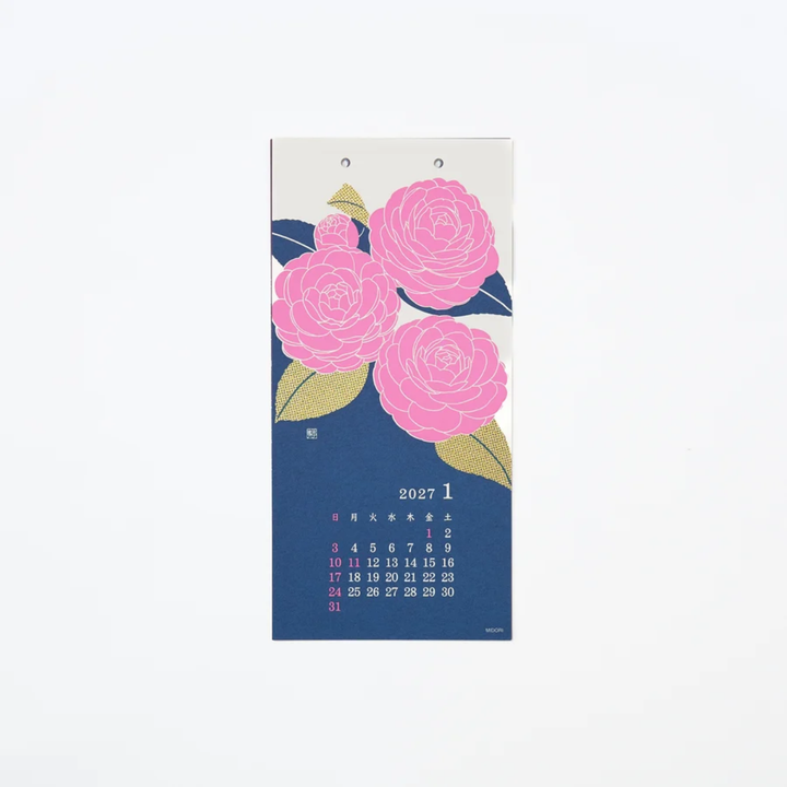 Midori - 2027 Wall-Hanging Calendar - Echizen Washi - Flower