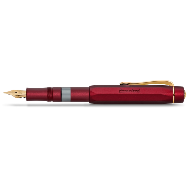 KAWECO - Piston AL Sport Fountain Pen - Solo | Bordeaux/Gold