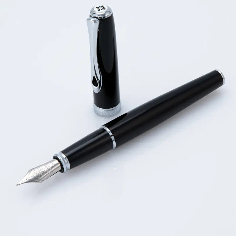 Diplomat - Excellence A2 Fountain Pen - Black Lacquer Chrome