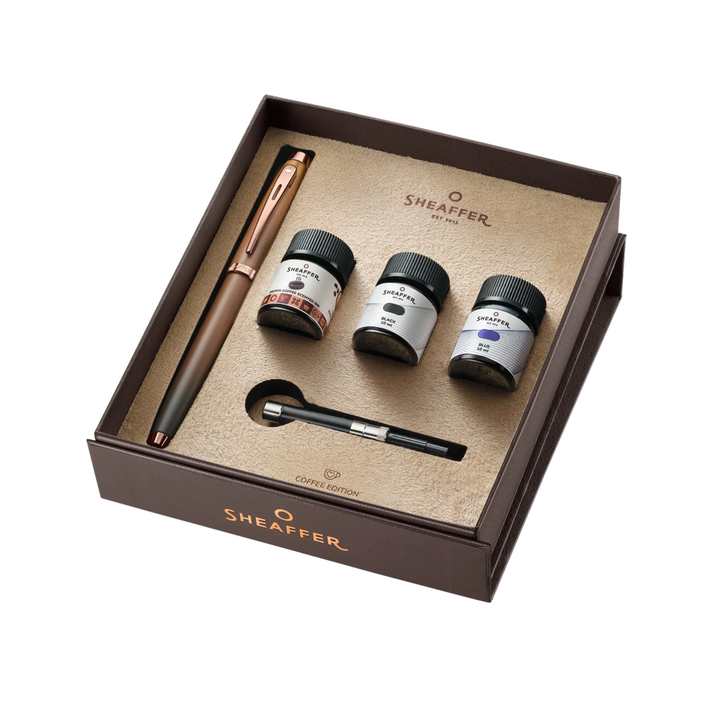 Sheaffer - Fountain Pen & 3x10ML Vial Inks- Sheaffer 100 Coffee