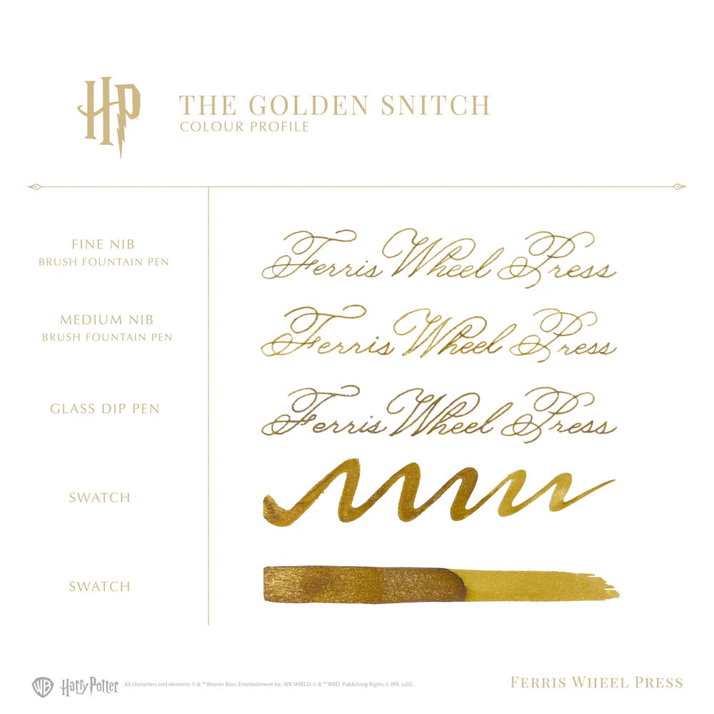 Ferris Wheel Press - Harry Potter Fountain Pen Ink 38 mL - The Golden Snitch (Limited Edition)