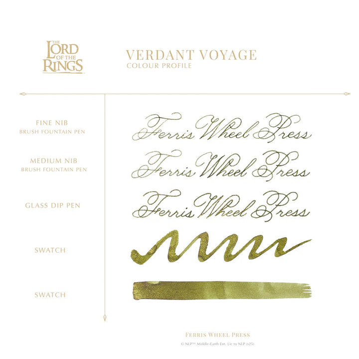 Ferris Wheel Press X Warner Brothers - The Lord of the Rings - Fountain Pen Ink - Verdant Voyage 28 mL