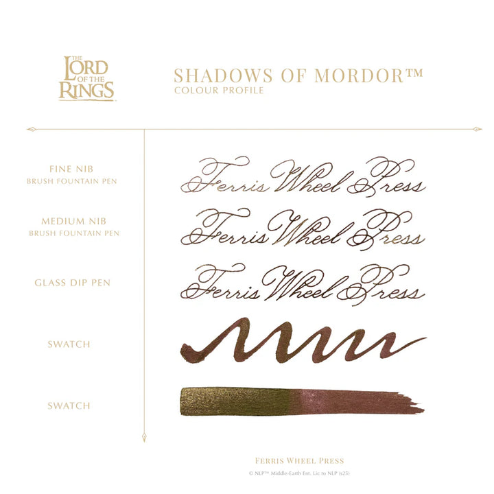 Ferris Wheel Press X Warner Brothers - The Lord of the Rings - Fountain Pen Ink - Shadows of Mordor 28 mL