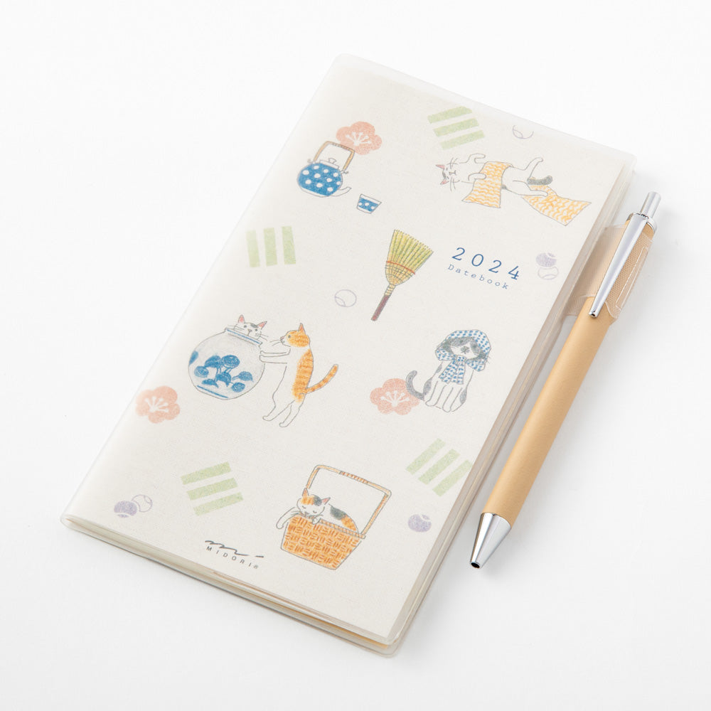 MIDORI - MD Notebook - 2024 Pocket Diary <Slim> - Cat