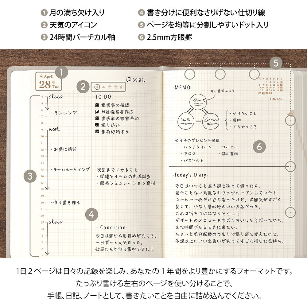 Midori - Dairy Hibino 2026 - Gray