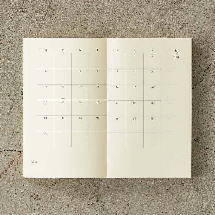 Midori MD Notebook Diary B6 Slim 2026