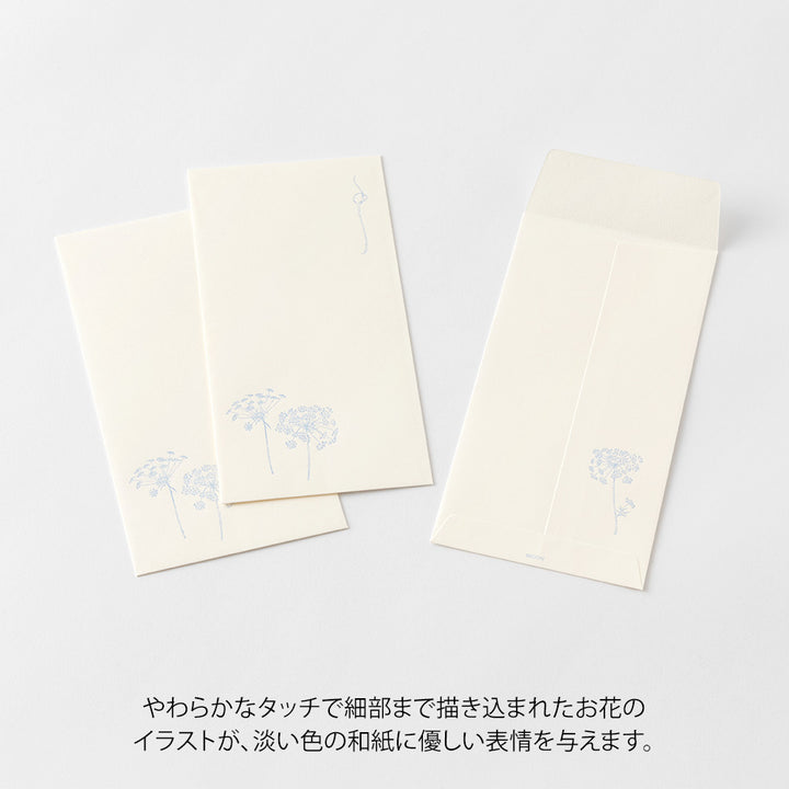 MIDORI - Hanairo Washi Money Envelope | White (Laceflower)