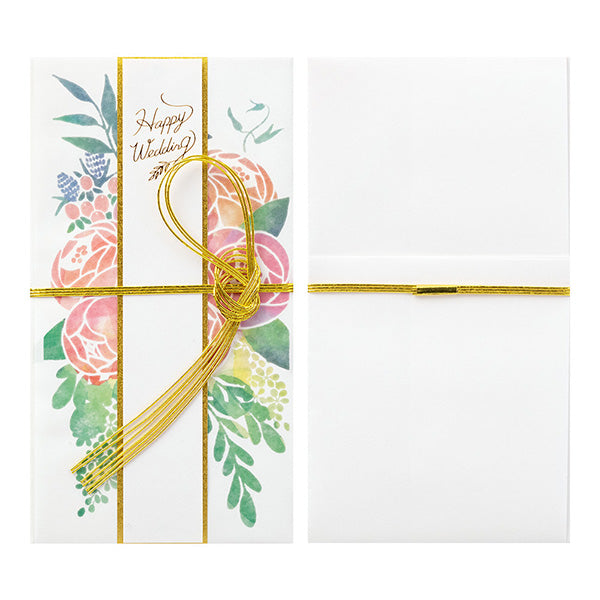 Midori - Money Envelope - Wedding Watermark Pink Bouquet