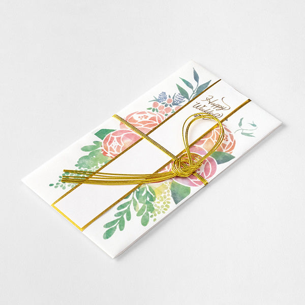 Midori - Money Envelope - Wedding Watermark Pink Bouquet