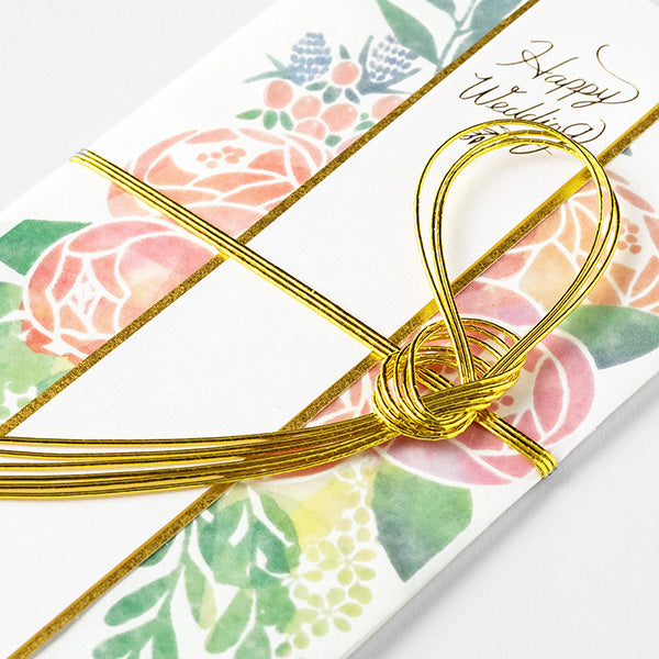 Midori - Money Envelope - Wedding Watermark Pink Bouquet