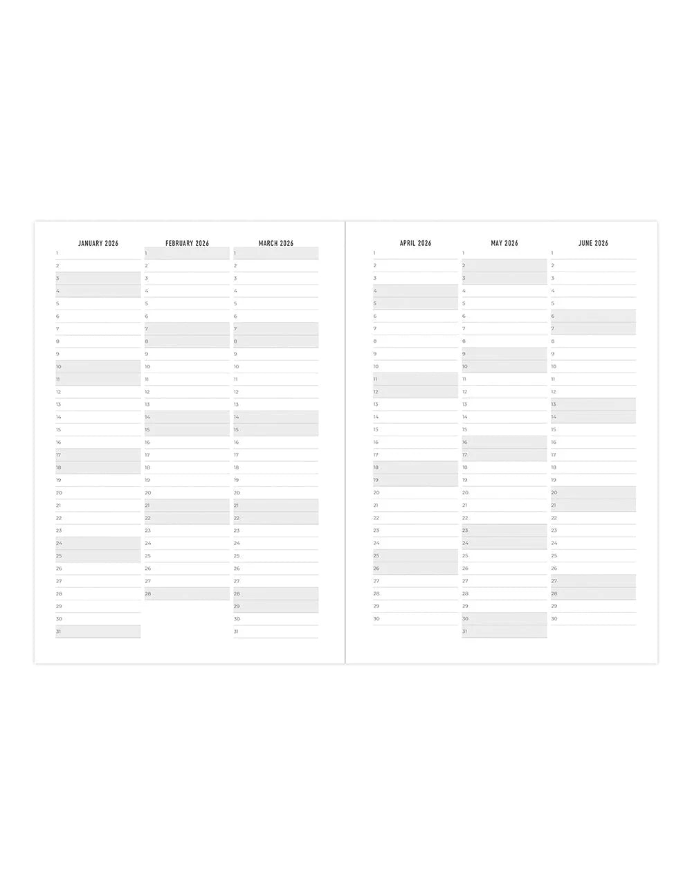 Letts of London - 2026 A5 Milano Weekly Planner - Week-to-View - Multilanguage - Black