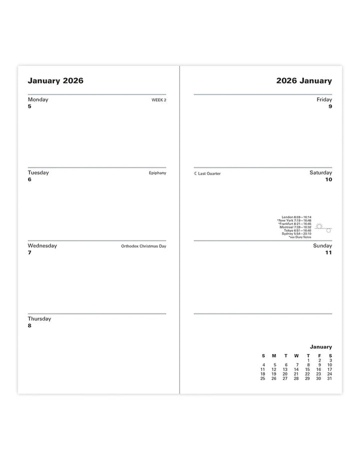 Letts of London - 2026 Slim Weekly Planner - Vertical Week-to-View - Burgundy