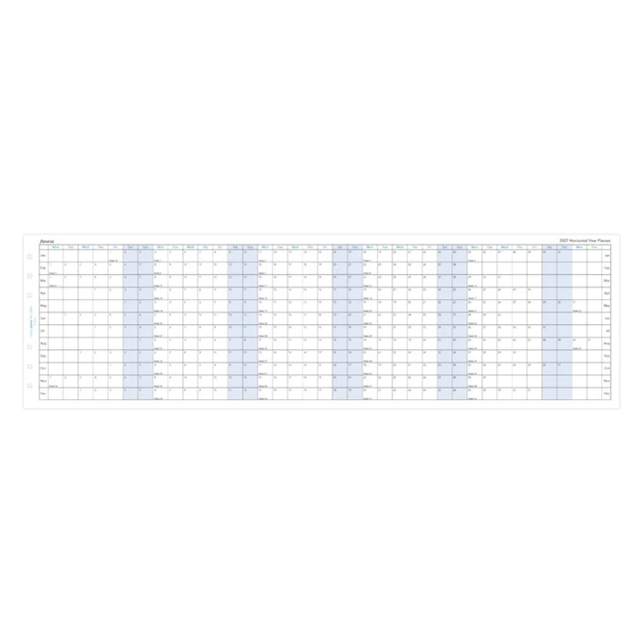 Filofax 2027 - Year Planner - Diary Refill - Classic Personal - English with Horizontal Layout