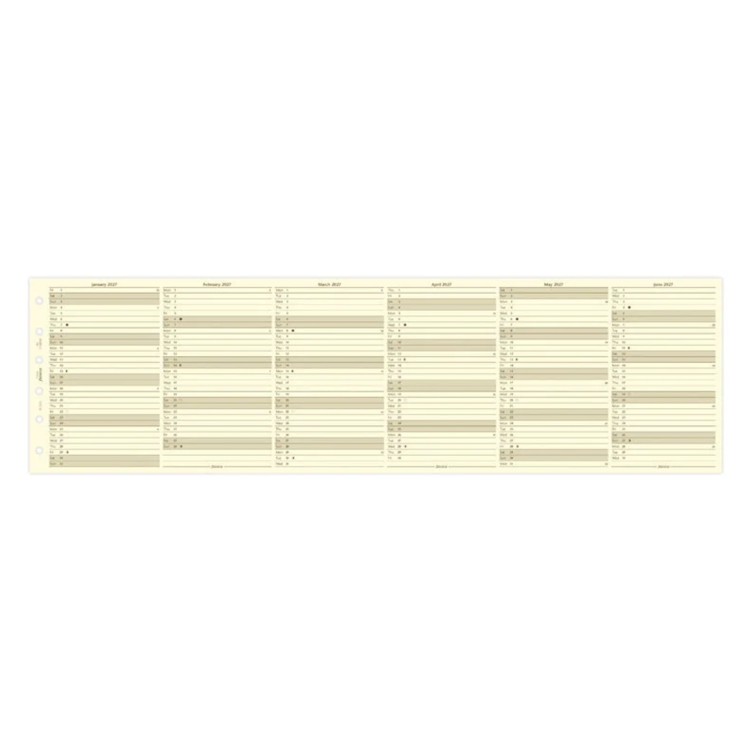 Filofax 2027 - Year Planner - Diary Refill - Pocket - Cream - English with Vertical Layout