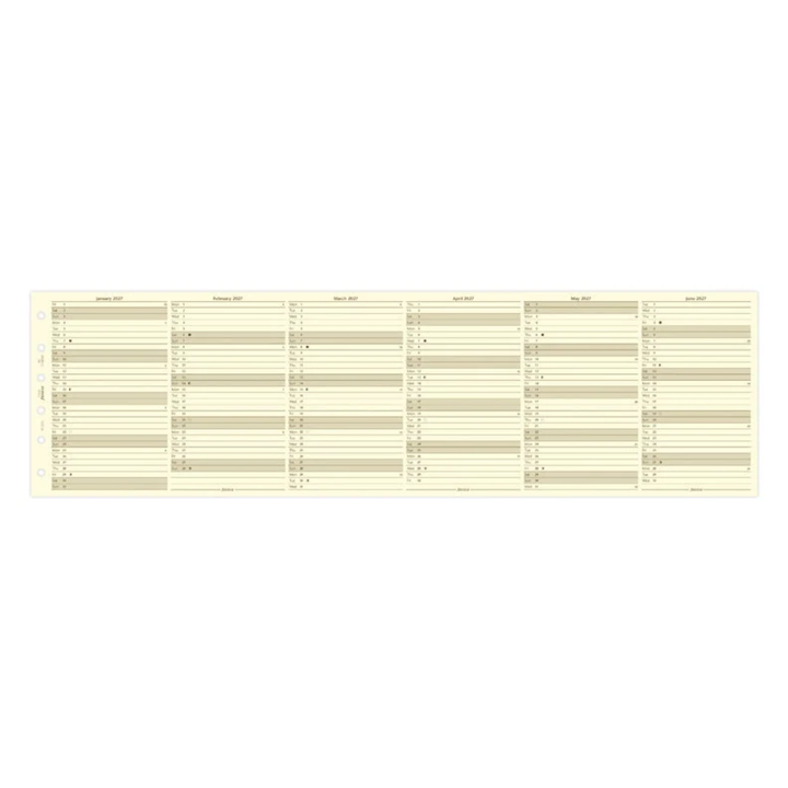 Filofax 2027 - Year Planner - Diary Refill - Pocket - Cream - English with Vertical Layout