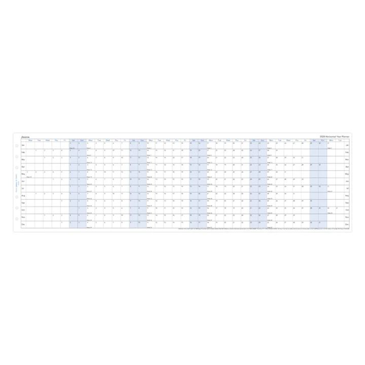 Filofax 2028 - Year Planner - Diary Refill - Classic Personal - English with Horizontal Layout