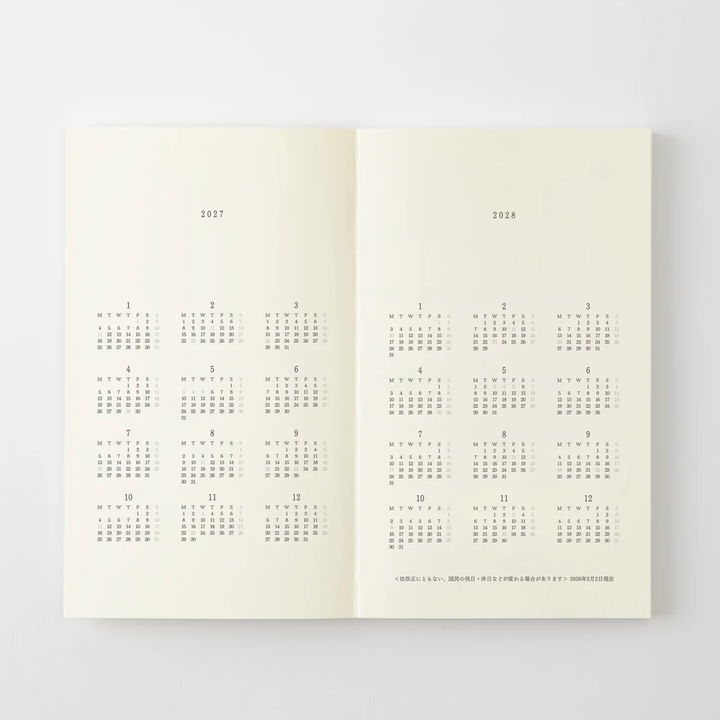 Midori - MD Notebook Diary 2027 - B6 Slim
