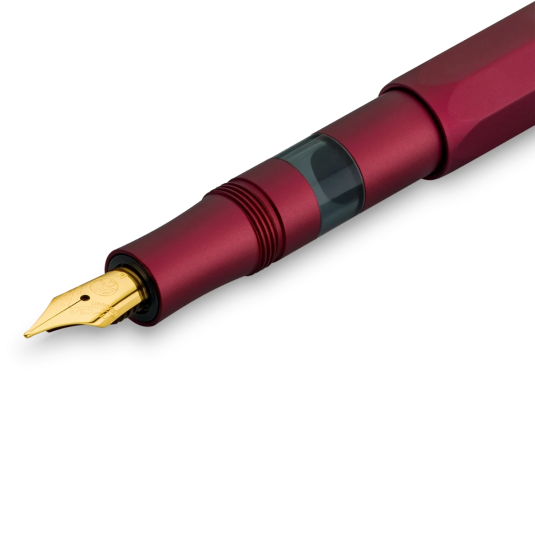 KAWECO - Piston AL Sport Fountain Pen - Solo | Bordeaux/Gold
