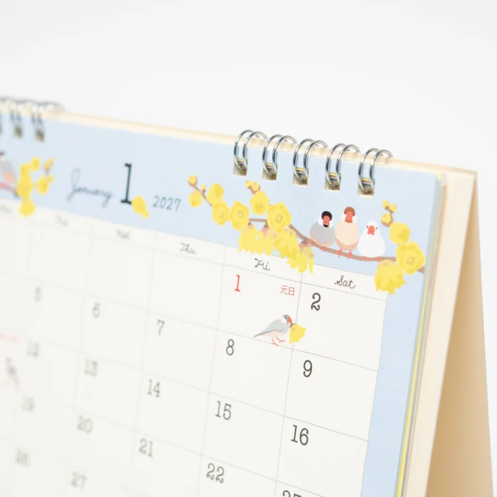 Midori - 2027 Ring Calendar - Bird